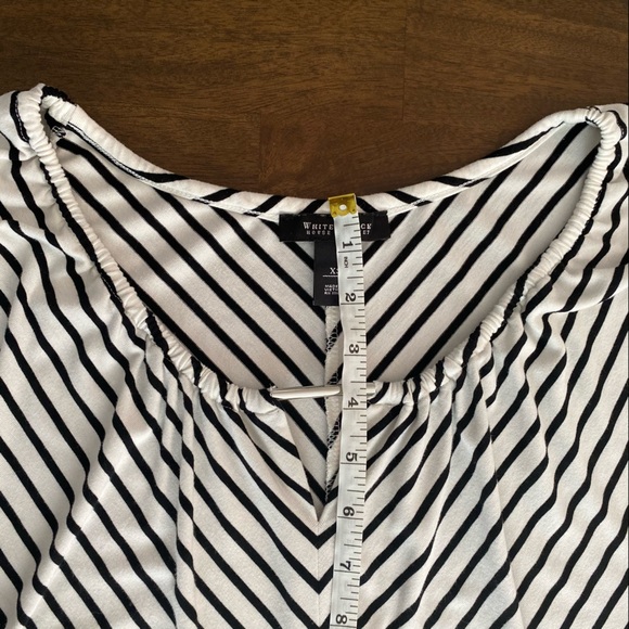 WHITE HOUSE BLACK MARKET Striped V-Neck Blouse - Picture 8 of 11
